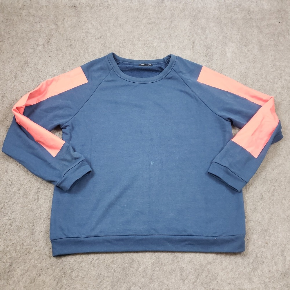 Onia Sweater Mens Extra Large Blue Red Crew Neck‎ Pullover Sweatshirt Adult